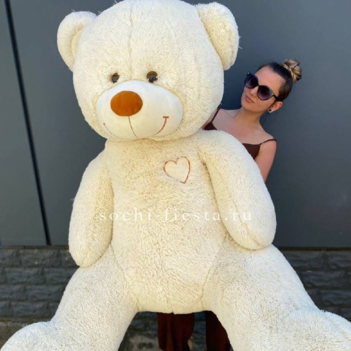 Белый плюшевый мишка большой в Краснодаре