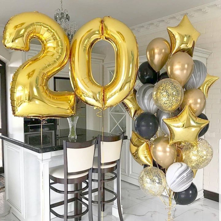 Фольгированный шар Золотая Цифра в Краснодаре