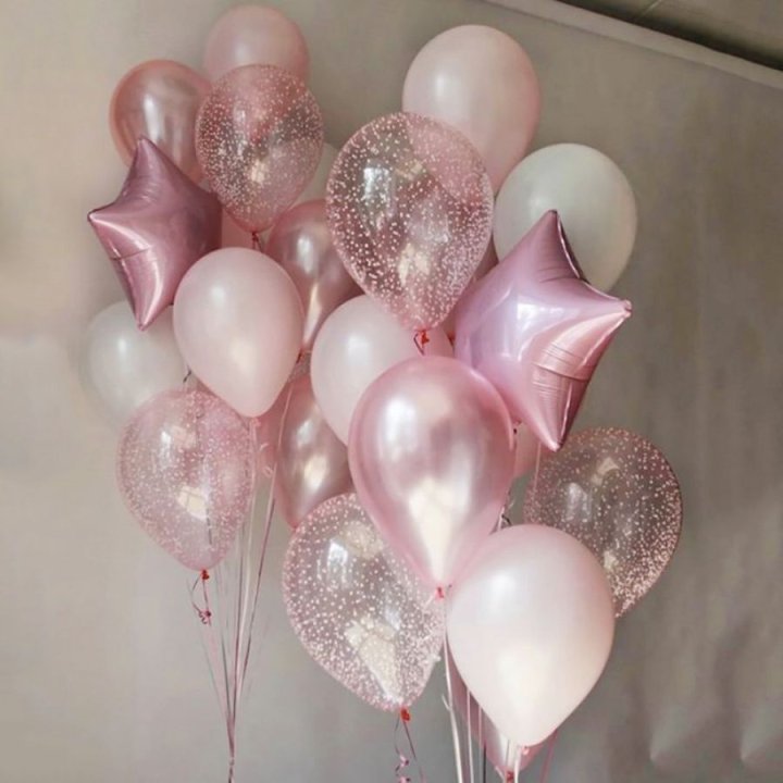 Фонтаны шаров "Розовый" в Краснодаре