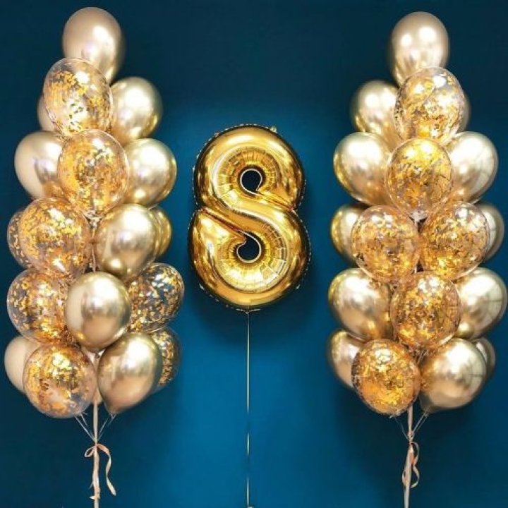 Цифра с фонтанами шаров  в Краснодаре