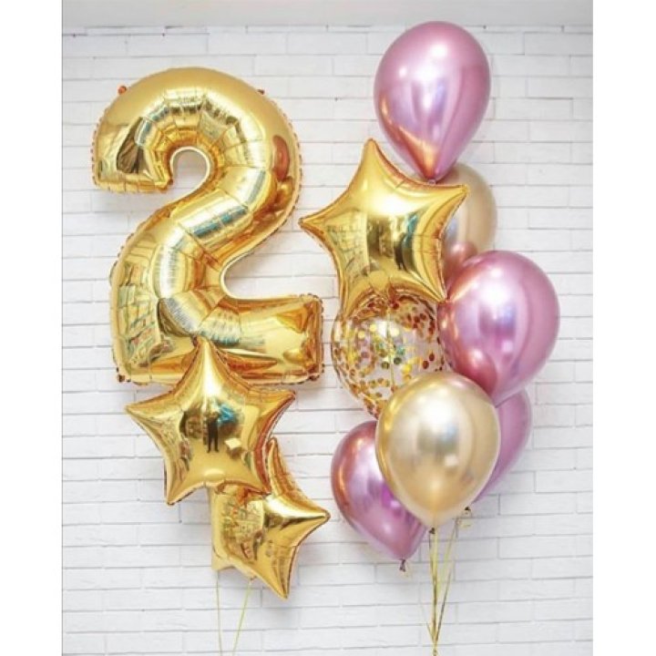 Цифра с фонтанами шаров  в Краснодаре