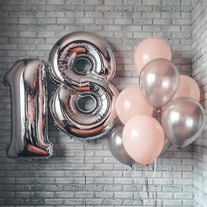 Фольгированный шар Серебряная Цифра в Краснодаре