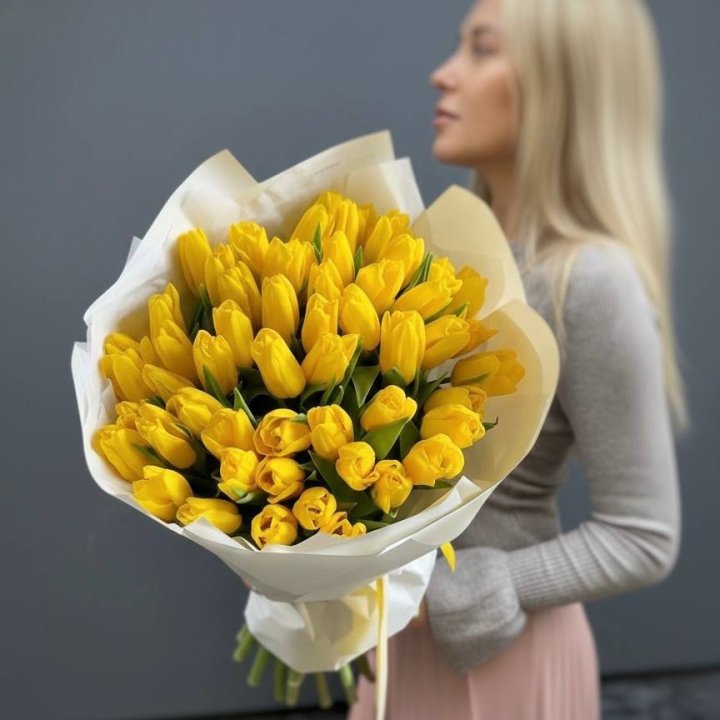 51 желтый тюльпан в Краснодаре