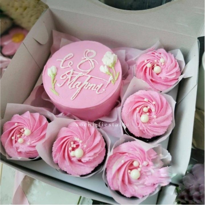 Капкейки и бенто-торт "8 марта!" в Краснодаре