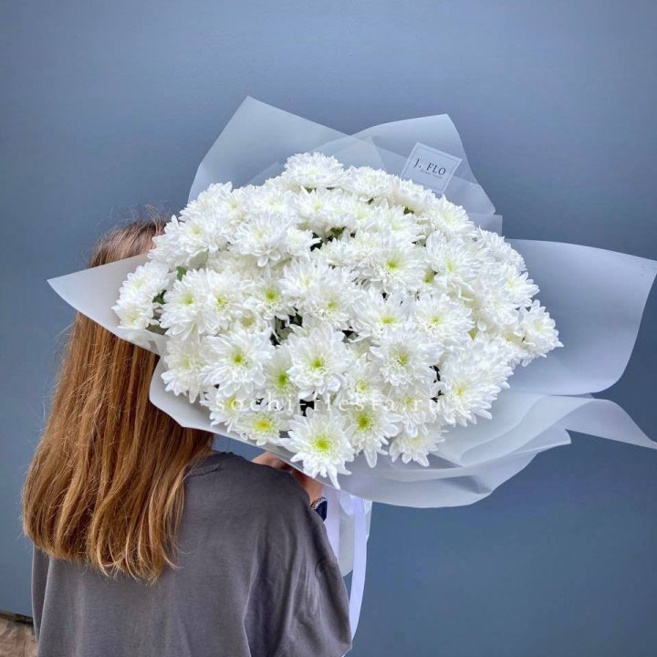 Букет хризантем "Белая снежинка" в Краснодаре