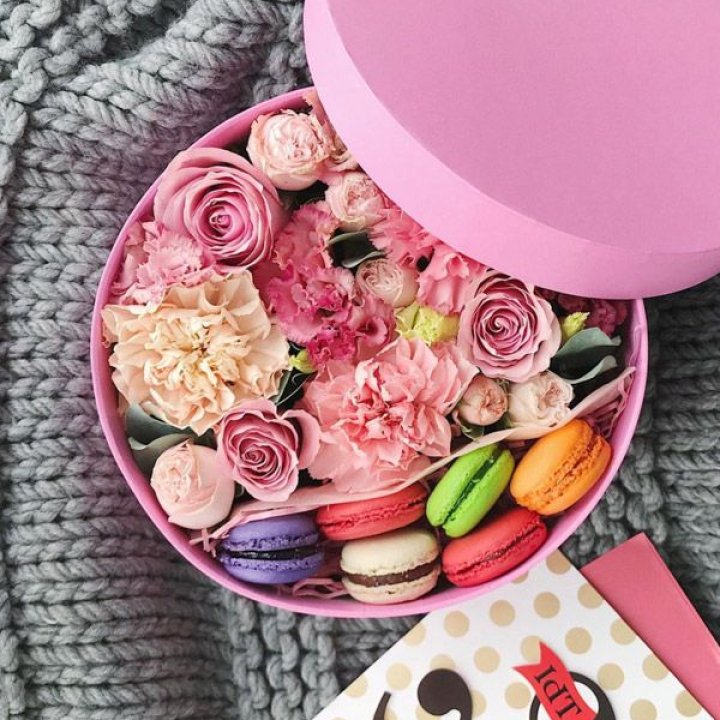 Цветочный бокс пинк в Краснодаре