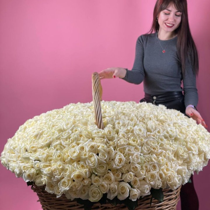1001 белая роза в Краснодаре