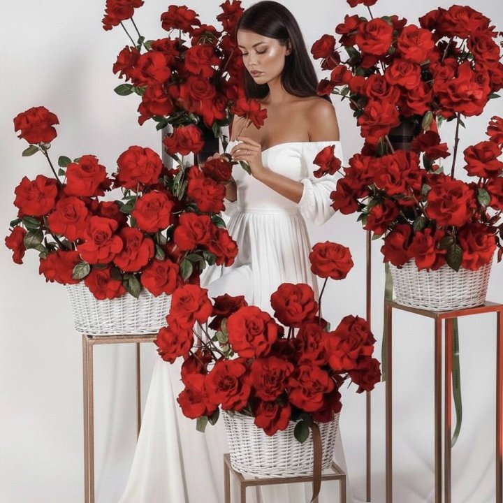 Сет из красных французских роз в Краснодаре