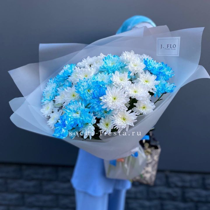 Букет хризантем "Голубая снежинка" в Краснодаре