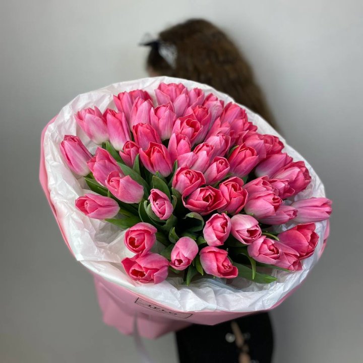 51 розовый тюльпан "Рози" в Краснодаре