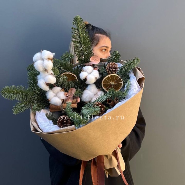 Зимний букет с нобилисом в Краснодаре