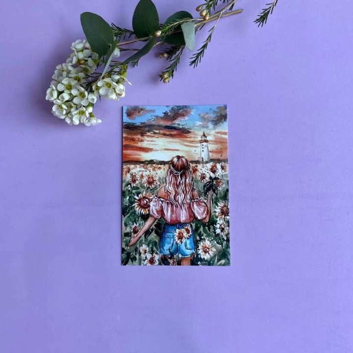 Открытка к букету "Подсолнух" в Краснодаре