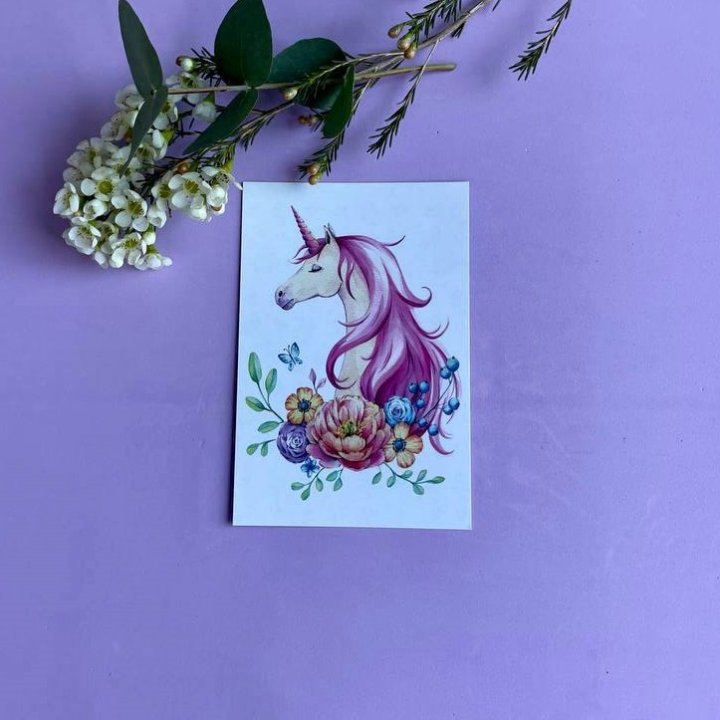 Открытка к букету "Единорог" в Краснодаре