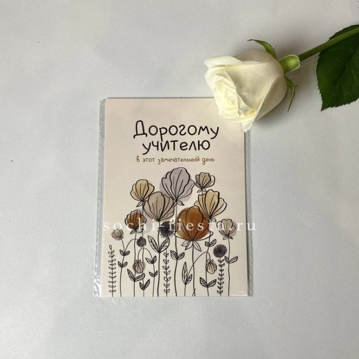 Открытка к букету "Дорогому учителю" в Краснодаре