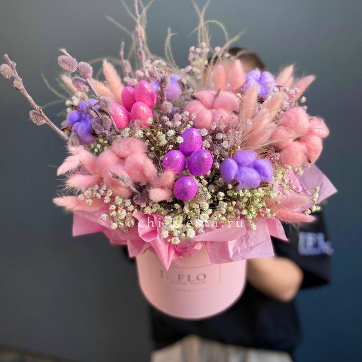 Сухоцветы в коробке  в Краснодаре