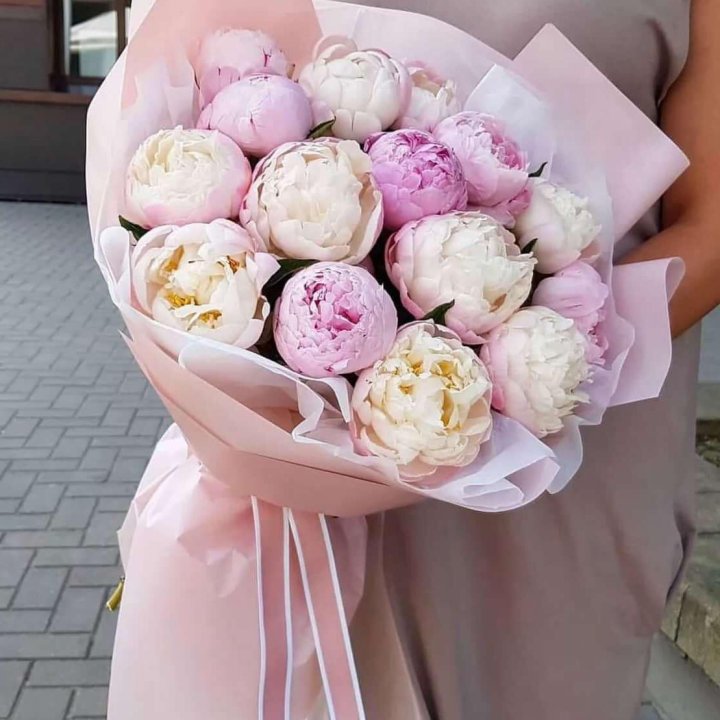 Букет пионов "Маршмелоу" в Краснодаре