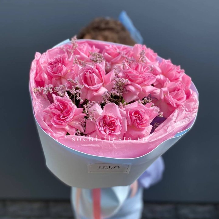 Букет французских розовых роз  в Краснодаре