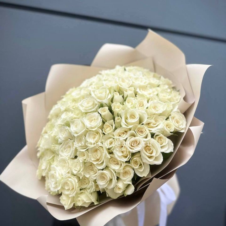 101 белая роза Атена в Краснодаре