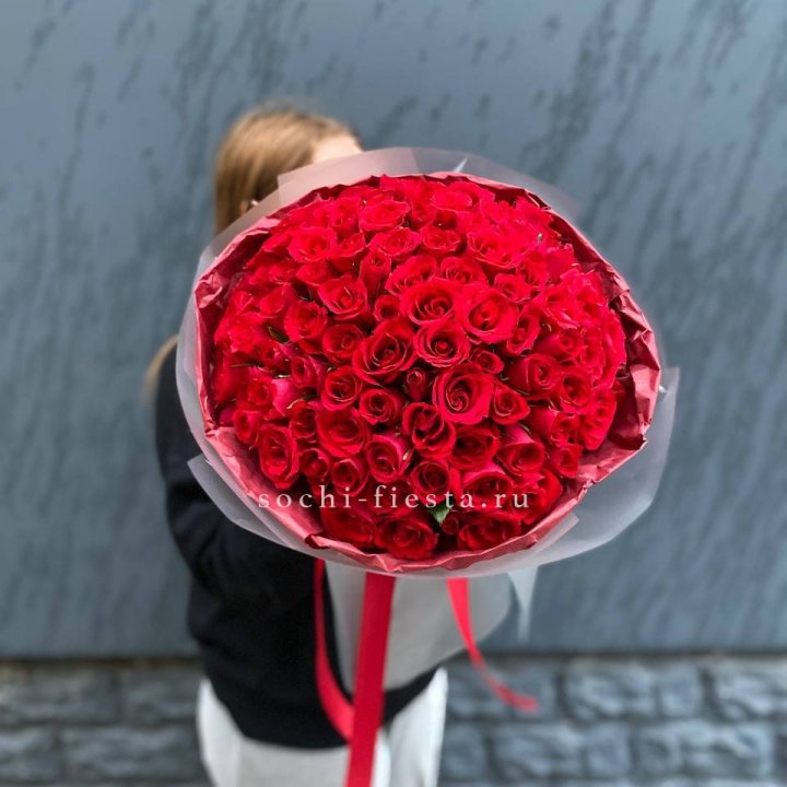 101  красная кенийская роза  в Краснодаре