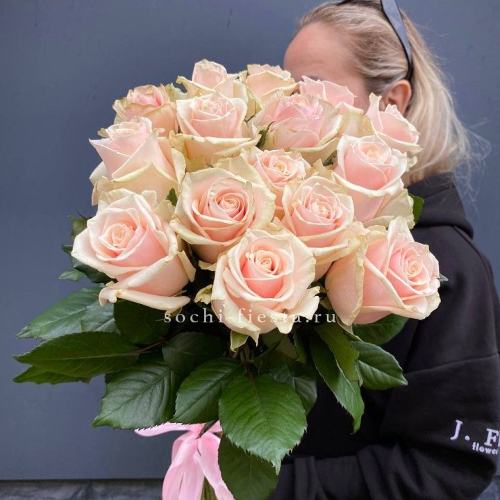 15  кремовых высоких роз в Краснодаре
