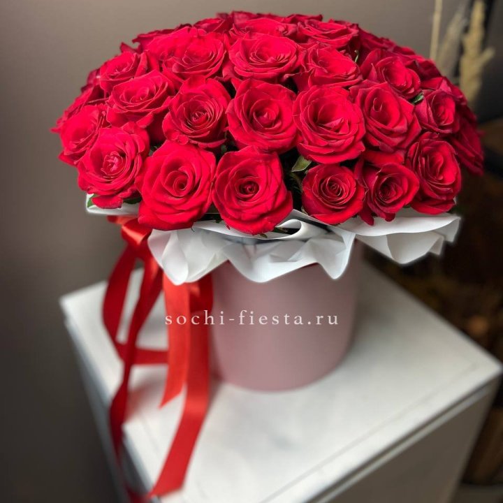Красные розы 51шт  в коробке в Краснодаре