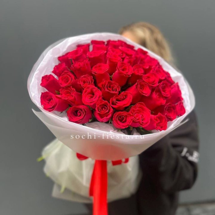55 красных роз "Амелия" в Краснодаре