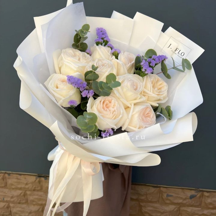 Букет из роз Вайт охара в Краснодаре