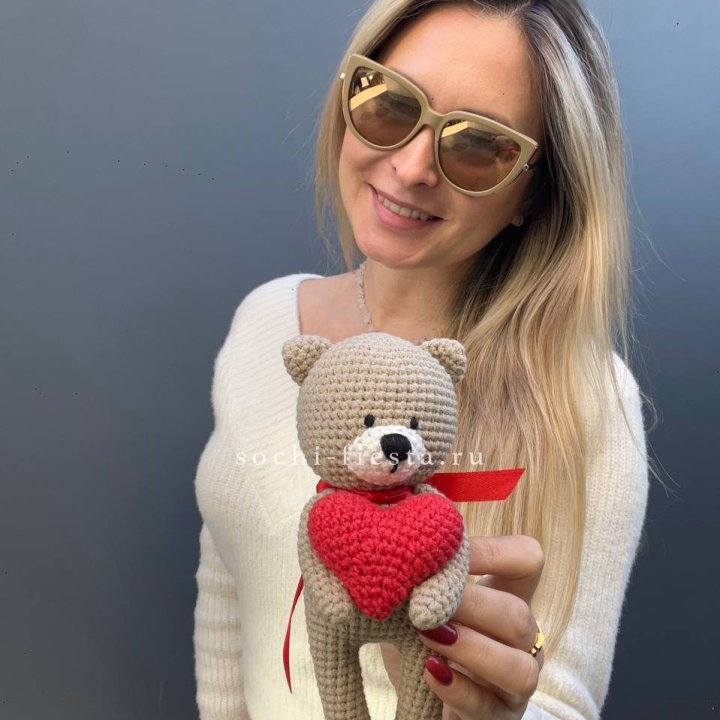 Мишка с сердцем ручной работы в Краснодаре