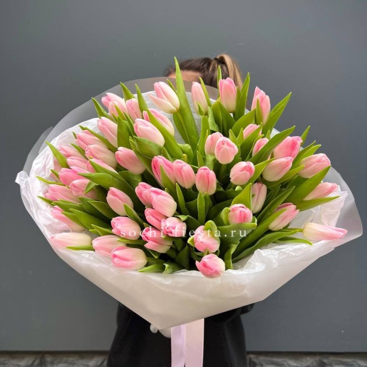 Букет тюльпанов нежно-розовых в Краснодаре